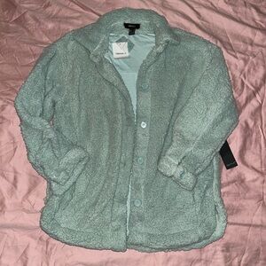 Forever 21 Women's Soft Gray Teddy Jacket